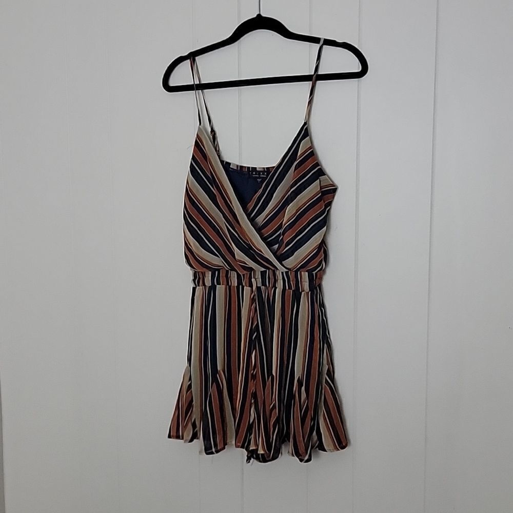 Striped ruffle romper